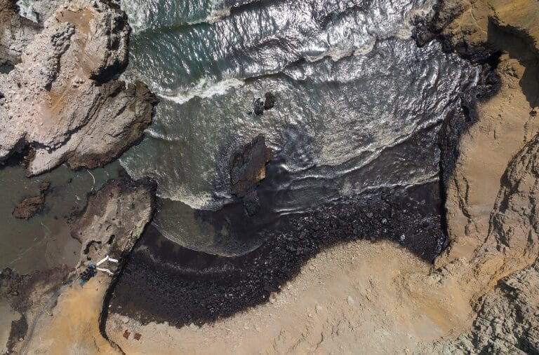 Repsol oil spill clear up