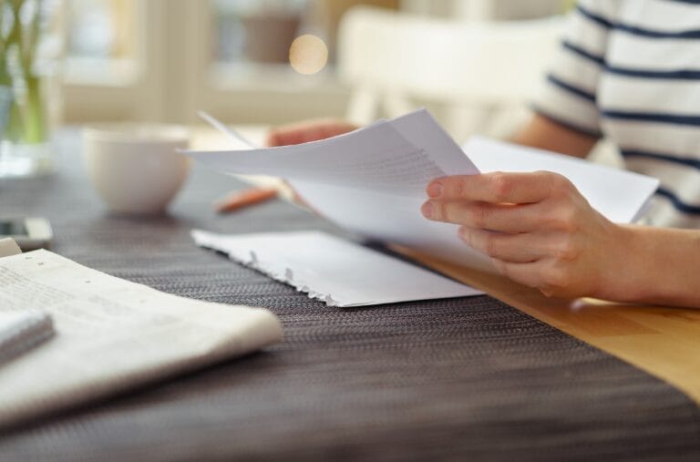 Opening a letter