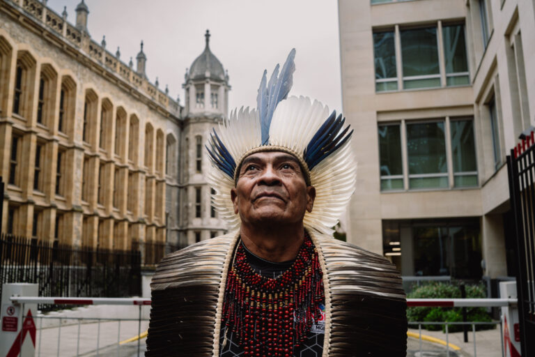 04 - Chief Baiara, from the Pataxó Indigenous Community, during a protest in London